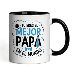 Personalized Ceramic Mug Featuring Spanish Quote Tu Eres El Mejor Papa En El Mundo Ideal Gift for Dad Fathers Day Birthday Holiday Party