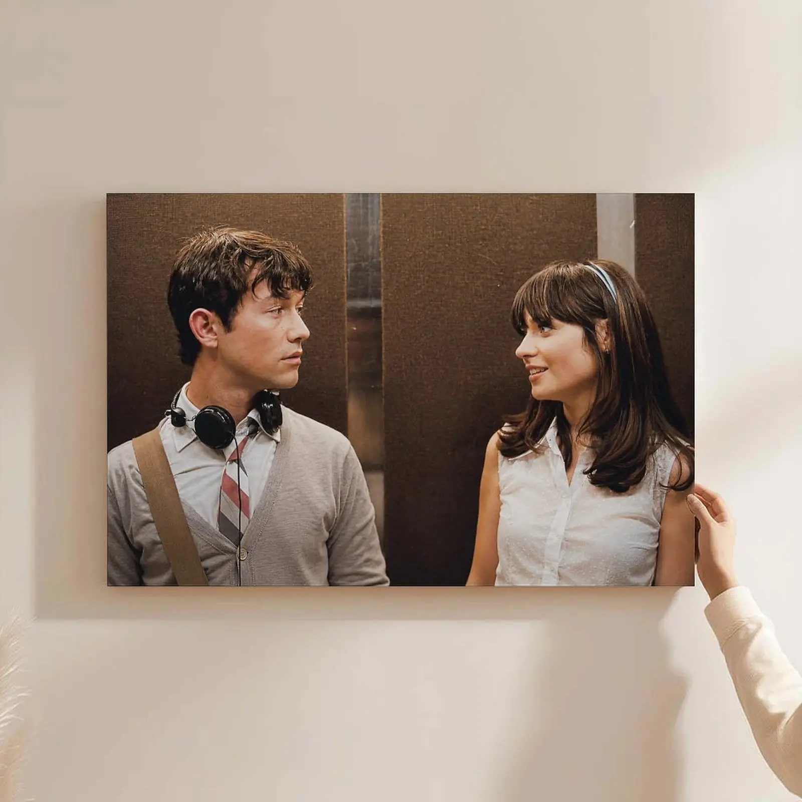 500 Days of Summer Movie Canvas Wall Art Tom and Summer Elevator Poster Print Vintage Indie Romance Canvas Painting Aesthetic Cinema Couple Picture Decor for Living Room Bedroom Studio