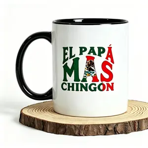Reusable Coffee Cups Featuring Bold “El Papa Mas Chingon” Graphic with Mexican Flag Colors, A Statement of Swagger