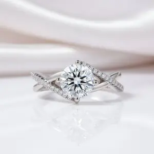 6.5mm Round Diamond Option Infinity Engagement Ring
