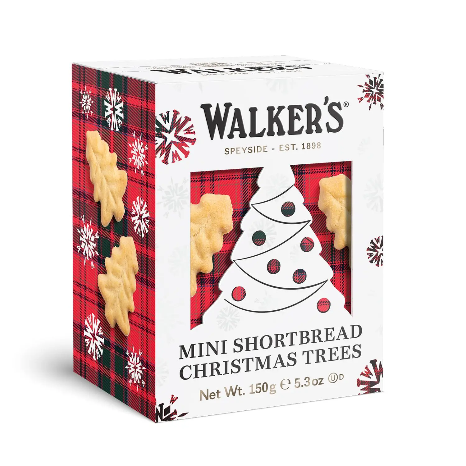 Walker's Shortbread Christmas Tree Shaped Mini Holiday Cookies, All-Butter Shortbread Cookies, 5.3 Oz Box