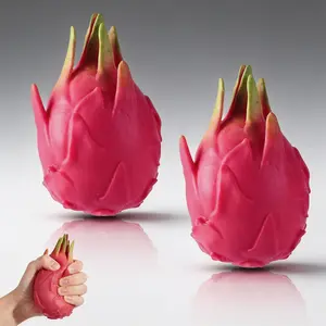 2PCS Kawaii Dragon Fruit Squishy Toy Set Realistic Fruit Squeeze Sensory Fidget Toy for Stress Relief Cute Desk Decor Viral TikTok Kids Gift Pack