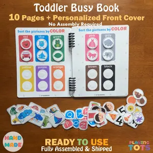 Toddler Learning Binder, Preschool Busy Book, PreK Activity Book, Homeschool