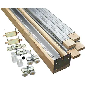 212 MAIN 3-Outlet Pocket Door Hardware (Model N186-858, Formerly National Hardware 186858 882) with Aluminum Rail, Height-Adjust Feature, Permanently Lubed Mechanism, Smooth Roll, Steel Stud Component
