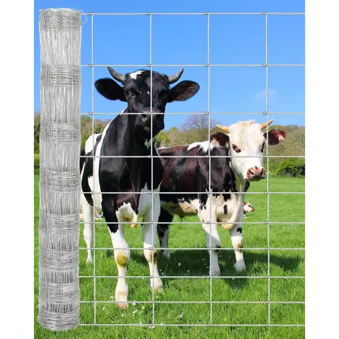 Garvee Heavy Duty Galvanized Livestock and Farm Fencing, Various Sizes (4Ft to 6Ft x 164Ft to 328Ft), Durable Welded Wire and Zinc Coated Mesh for Cattle, Goats, Deer, Sheep, Poultry, Yard, Garden, and Field Protection, Galvanized Steel, 4Ft X 328Ft-1, 23