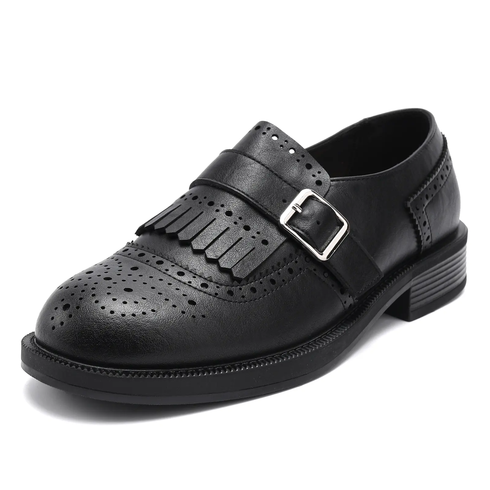 MVEUAC Chunky Loafers for Women, Women's Leather Platform Loafers, Lug Sole Tassel Slip On Loafers Shoes for Women Casual Business Shoes Comfortable Dressy and Work Shoes with All-Day Comfort Black