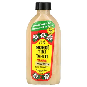 Monoi Tiare Tahiti Sun Tan Oil With Sunscreen, SPF 3, 4 fl oz (120 ml)