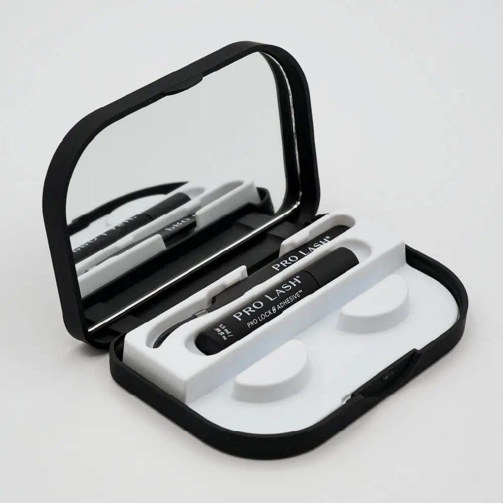 Compact Travel Beauty Makeup Kit with Built-In Mirror - False Eyelashes & Makeup Essentials Organizer, Portable Cosmetics Compact Kit for Beauty & Personal Care