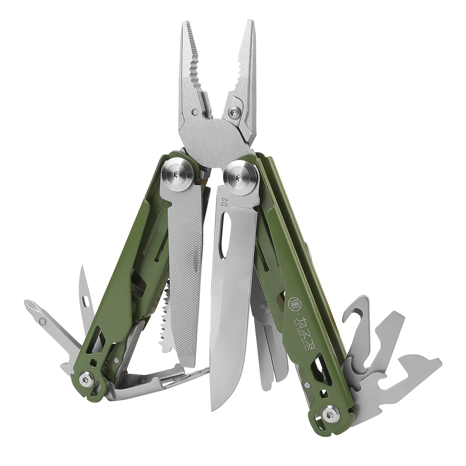 Wetactics MT-04 18-in-1 Stainless Steel Multitool Kit - D2 Steel Pliers, Saw, Scissors, Screwdrivers, Bottle Opener, Can Opener, Wire Stripper, Pry Bar, File, Non-Slip Grip, Easy Storage-Carry for Home Repairs & Outdoors, Car Emergencies
