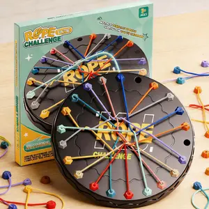 Rope Untangling Battle Challenge Board Game party game accessory perfection board game for Kids & Adults 30+ Logical Thinking Focus Parent-Child Activities Educational Fun Adjustable Difficulty Levels Perfect Gift funny board games