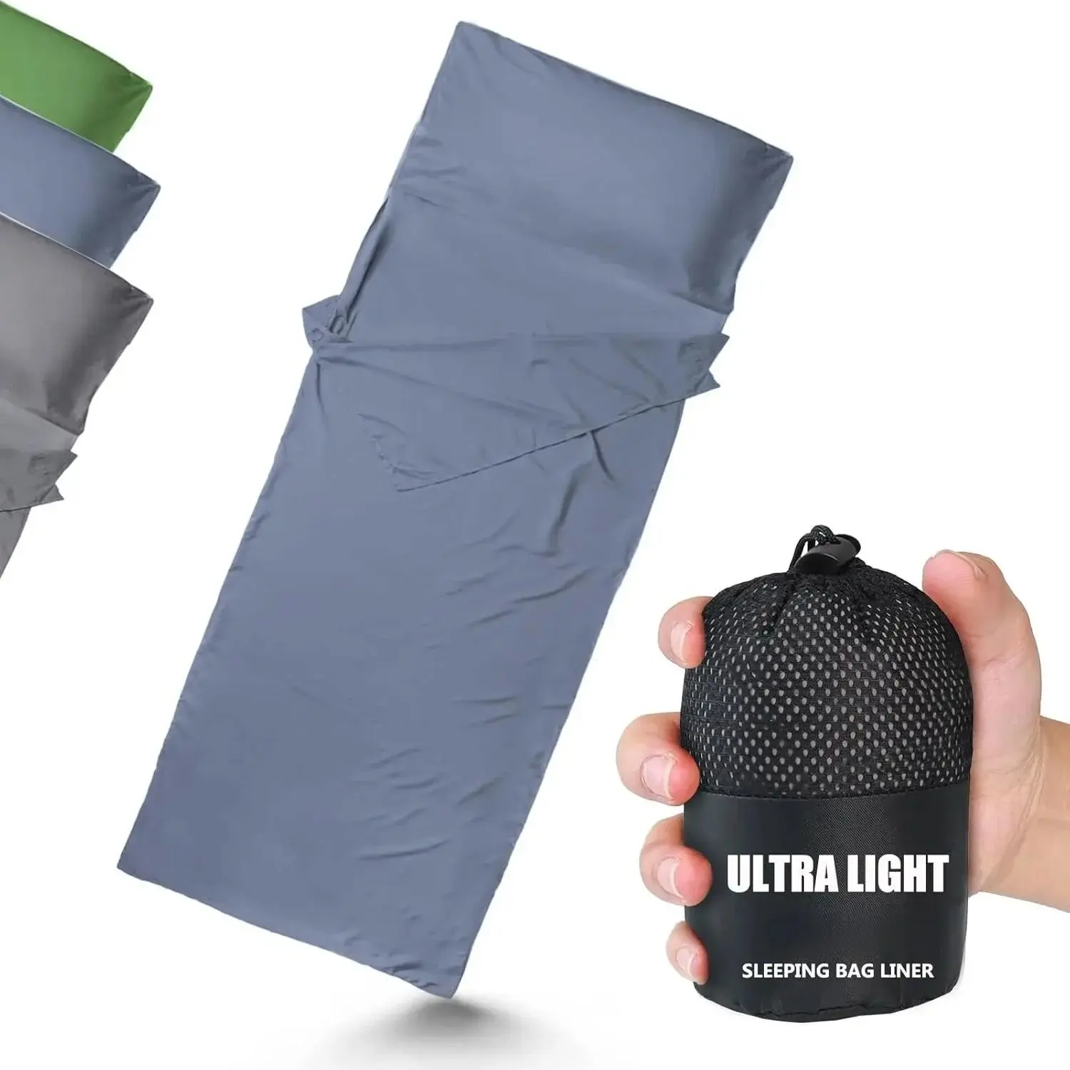 Ultralight Sleeping Bag Liner - Lighter & Compact, 3 Sizes Travel Sheets & Adult Sleep Sack, Comfy Breathable Cooling Silky Soft, Quick-Drying, Removable & Washable, Home-Feeling for Hiking Light Outdoor Camping, Lighter And Compact