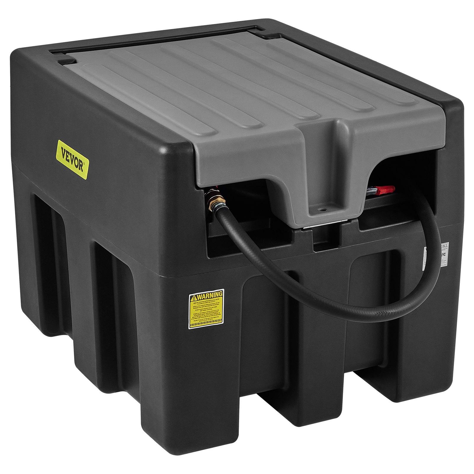 VEVOR Portable Diesel Tank,  58 Gallon Capacity & 10 GPM Flow Rate, Diesel Fuel Tank with 12V Electric Transfer Pump and 13.1ft Rubber Hose, PE Diesel Transfer Tank for Easy Fuel Transportation