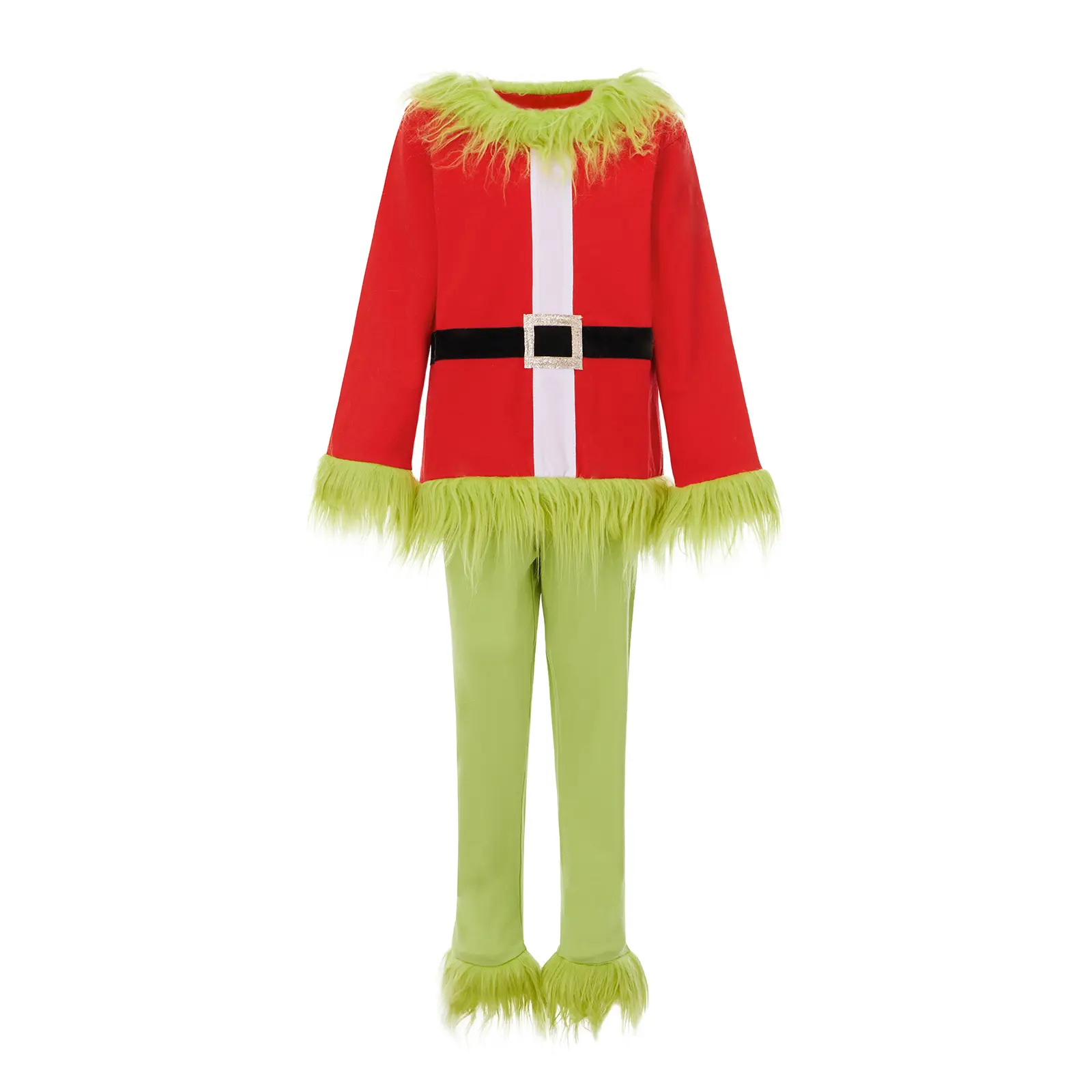 Kids Christmas Pants Set Boys Girls Plush Tops and Elastic Waist Pants Outfits Child 2 Piece Fuzzy Suits