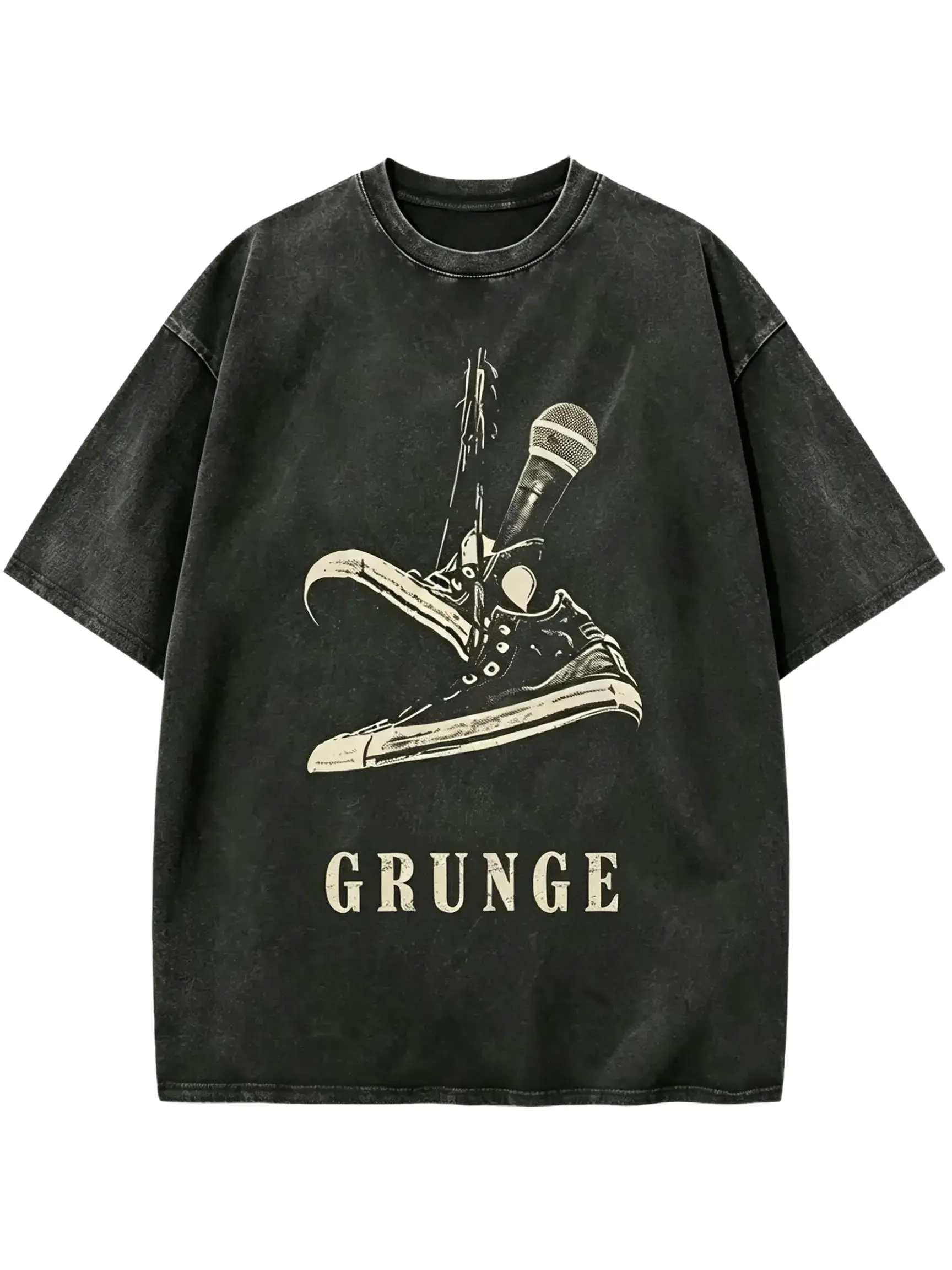 Grunge Tee, Vintage Music Tee, 90s Rock Music Shirt, Distressed Oversized Unisex Tee, Alternative Gift for Music Fans