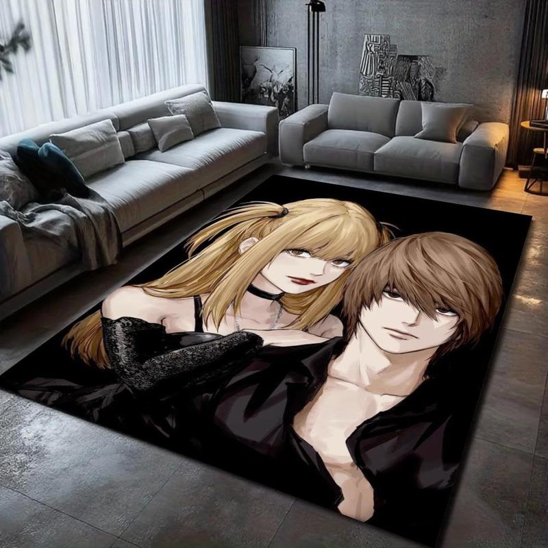 Death Note Anime Misa Pattern Area Rug, Japanese Cartoon Decor for Living Room, Bedroom, Dorm, Game Room, Soft Floor Mat, Geek Gift for Fans