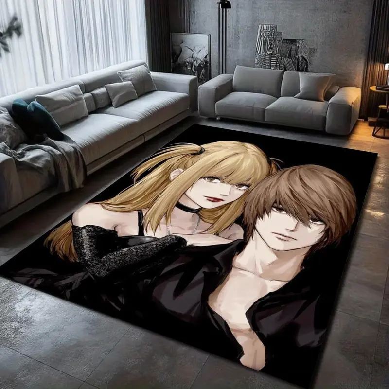 Death Note Anime Misa Pattern Area Rug, Japanese Cartoon Decor for Living Room, Bedroom, Dorm, Game Room, Soft Floor Mat, Geek Gift for Fans