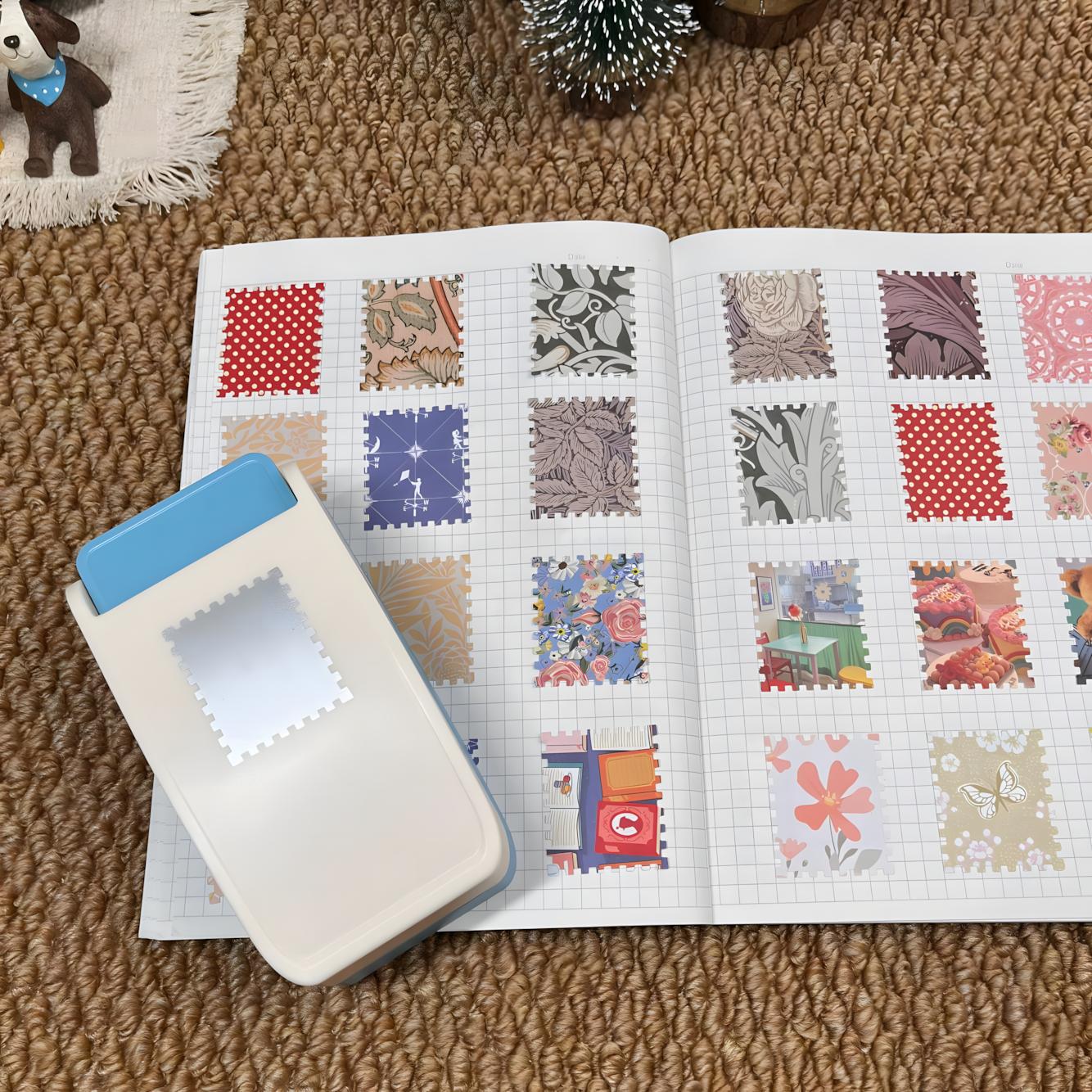 Stop Cutting by Hand! Large Stamp-Style Puncher for Perfect Edges. Easy DIY Postage Stamps for Envelopes & Journals. Great Gift for Crafters, Teachers & Kids - Note: This product does NOT include stickers or refill materials Stop Cutting by Hand! Large Stamp-Style Puncher for Perfect Edges. Easy DIY Postage Stamps for Envelopes & Journals. Great Gift for Crafters, Teachers & Kids - Note: This product does NOT include stickers or refill materials