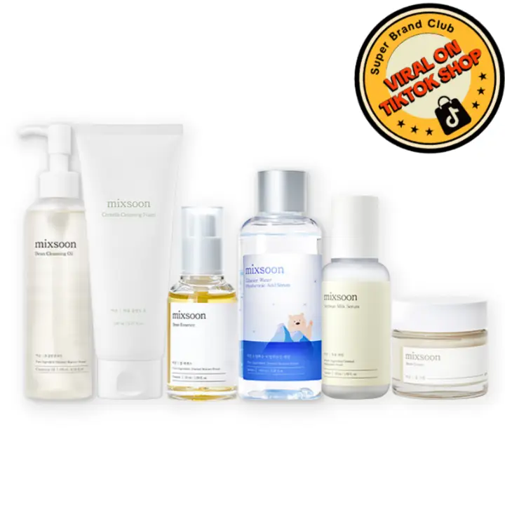 [mixsoon] Full Care Set ㅣBean Cleansing Oil + Centella Cleansing Foam + Bean Essence + Glacier Water Hyaluronic Acid Serum 100ml + Soybean Milk Serum