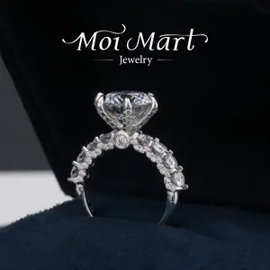 3-5CT King of carats Crushed Ice Cut Synthetic Moissanite Wedding Ring - Cluster Engagement ring, Perfect Gift for Anniversary、Proposal、Promise, With gift box