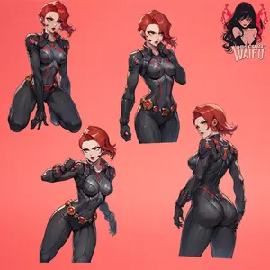 Black Widow - Rivals Waifu Decal Sticker 4 Pack
