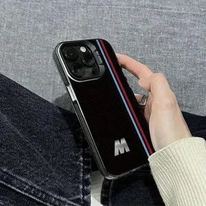 Carbon Fiber Pattern Phone Case, Shockproof Phone Protective Cover, Phone Accessory Compatible with Smartphone iPhone 15 14 13 12 11 Pro Max Plus, Casing