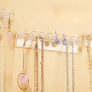 Transparent Jewelry Organizer Hook, Wall-Mounted Anti-Tangle Door Back Closet, Hand Jewelry Earring Display Rack, Essential Storage Solution