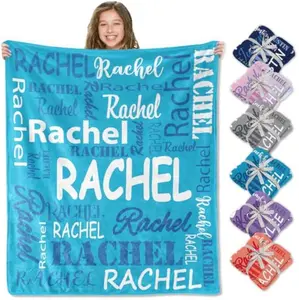 Eyesoul Personalized Blankets and Throws Custom Blanket with Name Customized Flannel Blanket for Kids Christmas Blanket Gifts for Teen Girls Boys