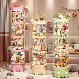 Transparent Round Jewelry Storage Box, Multi-Function Clamshell Case, Ideal for Stuffed Animals & Dolls, 1pc Organizer