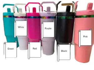 Flip straw roller insulated cup with handle 30 oz | Flip straw with lid | Leak proof water bottle | Insulated stainless steel | Bisphenol A free | Twilight | Twilight