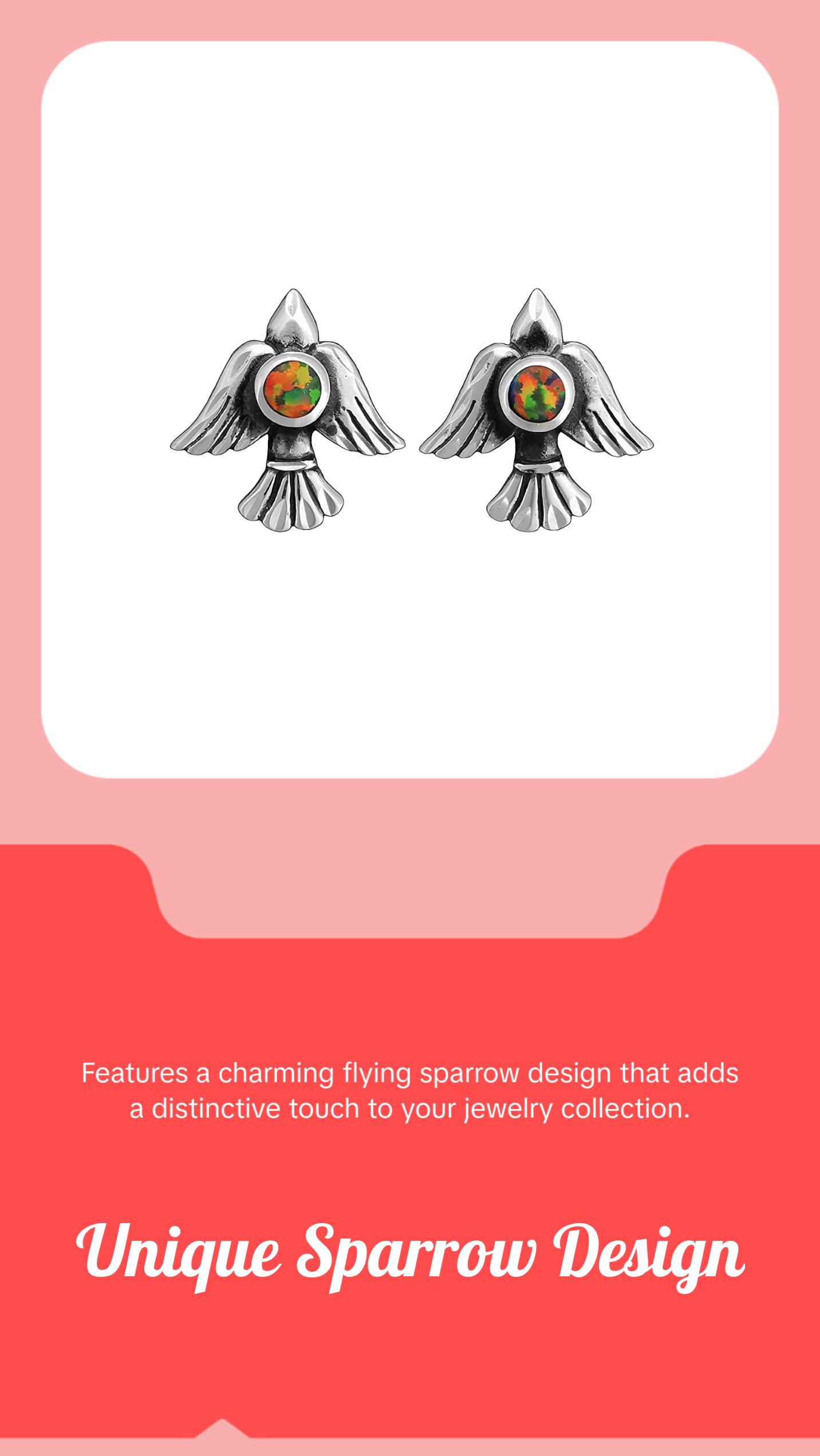 Sparrow Earrings, 925 Sterling SIlver Earrings, Eagle Earrings, Navajo Earrings, Native American Handmade Jewelry