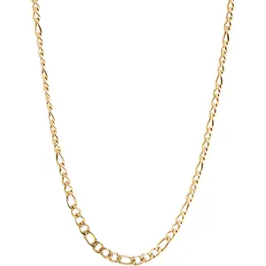 Figaro 3 MM 18K Gold PVD Coated Stainless Steel Chain - Unisex, Casual, Polished Finish, Hypoallergenic, Suitable for Everyday Wear