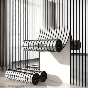 3D Grooved Gold Foil Grid Wallpaper 2.5mm Thick Peel and Stick Mirror Wall Sticker Waterproof Self-Adhesive DIY Home Decor