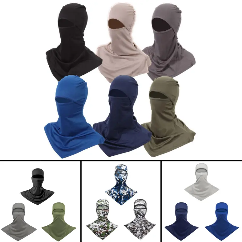 Unisex Full Face Balaclava Mask, 3Pcs/6Pcs Long Neck Cover, Lightweight Breathable Sun UV Protection for Outdoor Hunting, Biking