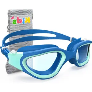 Kids Swim Goggles for 5-14 UV Protection Anti-Fog High Definition Waterproof Adjustable Goggles for Boys and Girls - Safety anti-uv swimming goggles swim glass anti-fog swimming goggles Swimminggoggles Nose Clip