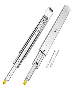 VEVOR 1 Pair Full Extension Drawer Slides 18 20 22 28 30 32 36 38 40 44 48 52 56 60 in, 500 lbs Load Capacity Locking Drawer Slides, Ball Bearing with Lock Side Mount Drawer Slide Rail