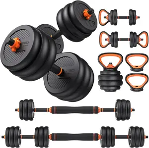 Adjustable Dumbbells, 20/30/40/50/60/70/90lbs Free Weight Set with Connector, 4 in1 Dumbbells Set Used as Barbell, Kettlebells, Push up Stand, Fitness Exercises for Home Gym Suitable Men/Women