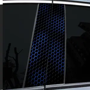 2-Piece black and blue venom themed B-pillar car decal, durable vinyl, semi-matte finish, easy to attach - perfect for glass and metal surfaces, - as well as decorative laptops - helmets - motorcycles, Decal for cars