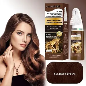 Home Hair Dye with Integrated Comb: Convenient Hair Dye Cream for Long-Lasting Color, No Fading, Plant Extracts, No Damage to Hair, Chestnut Brown, Natural Black, Highlights, Gentle Hair Care