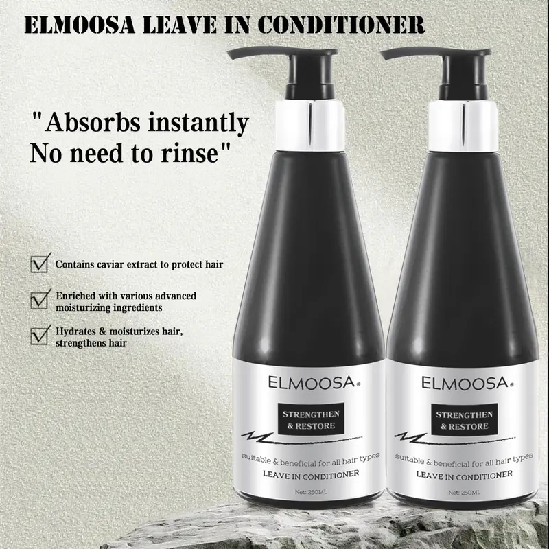 ELMOOSA Leave In Conditioner,100ml/250ml Enriched With Various Advanced Moisturizing Ingredients,Hydrates & Strengthens Hair Haircare