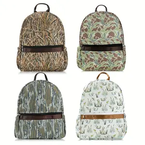 Lightweight and Comfortable Backpack - Printed Striped Backpack with Puppy and Wild Duck Prints - Nylon Backpack - Sports Yoga Fitness Bag