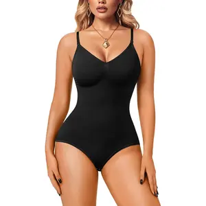 Women Slimming Bodysuits Shapewear Tops Tummy Control Body Shaper Spaghetti Strap Camisole Leotards Bodycon Jumpsuit
