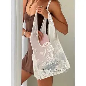 Dearest Sheer Doily Tote Bag White Dearest Sheer Doily Tote Bag White