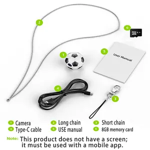 Mini Soccer WiFi Camera, 130° Wide Angle, APP Control, No Display, Wearable Keychain Camera, Compact and Portable Surveillance Device, Wifi Security Camera