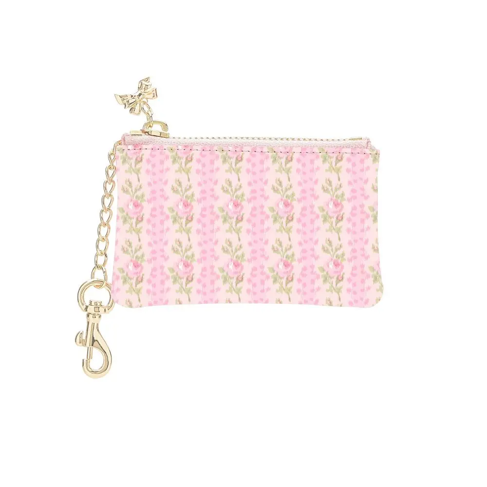 LoveShackFancy – Case-Mate Blooming Heirloom Printed PU Zipper Coin Pouch Strawberry Macaroon
