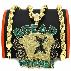 Bread Winner Giant Pendant 10mm Rope Chain