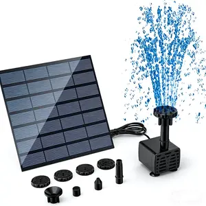 Solar Fountain with Flat Pump for Bird Bath, Solar Panel Kit Outdoor Fountain for Small Ponds, Courtyards, Gardens, Fish Tanks, Solar Powered Fountain
