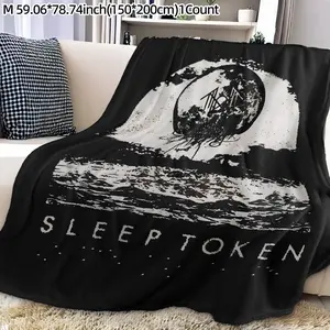 Sleep Token Blanket, Soft Comfortable Throw Blanket, Creative Home Bedding Blanket, Warm Napping Blanket for Home Office Travel, Soft Cozy Blanket, Soft Flannel Blanket