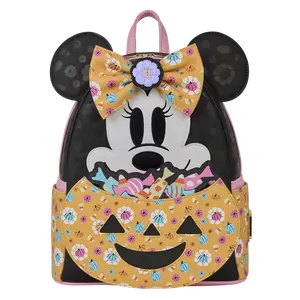 Minnie Mouse Cosplay Floral Pumpkin Glow Candy Corn-Scented Mini Backpack