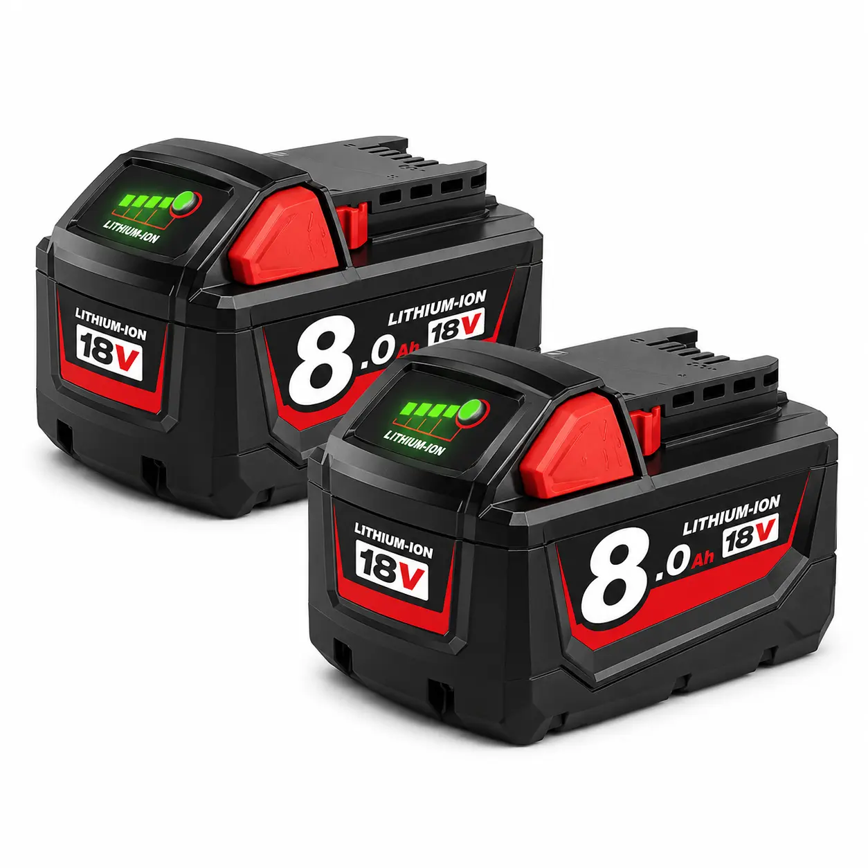 Replacement 8.0Ah 18V Battery and Charger Combo for Milwaukee M18 Cordless Power Tools 48-11-1862 48-11-1860, Batteries, 100V-240V, Battery With Charger, Compatible Replacement Battery