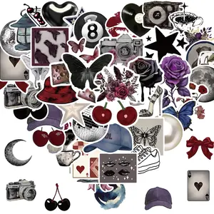 50Pcs Aesthetic Pinterest Girls Stickers Pack Cool Trendy Y2K Stickers for Water Bottle Funny Waterproof Sticker for Teens Adults Vinyl Sticker for Laptop Skateboard Party Supplies Waterproof Decals